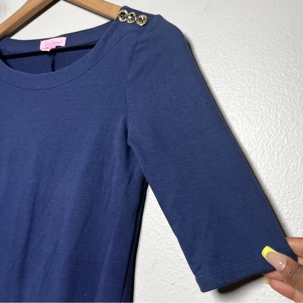 Lilly Pulitzer Women‎ Lilah Dress XXS Navy Blue Preppy Old Money Shift Nautical - Picture 6 of 11